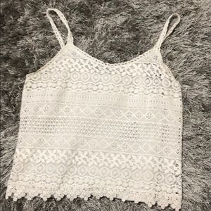 Lace white tank